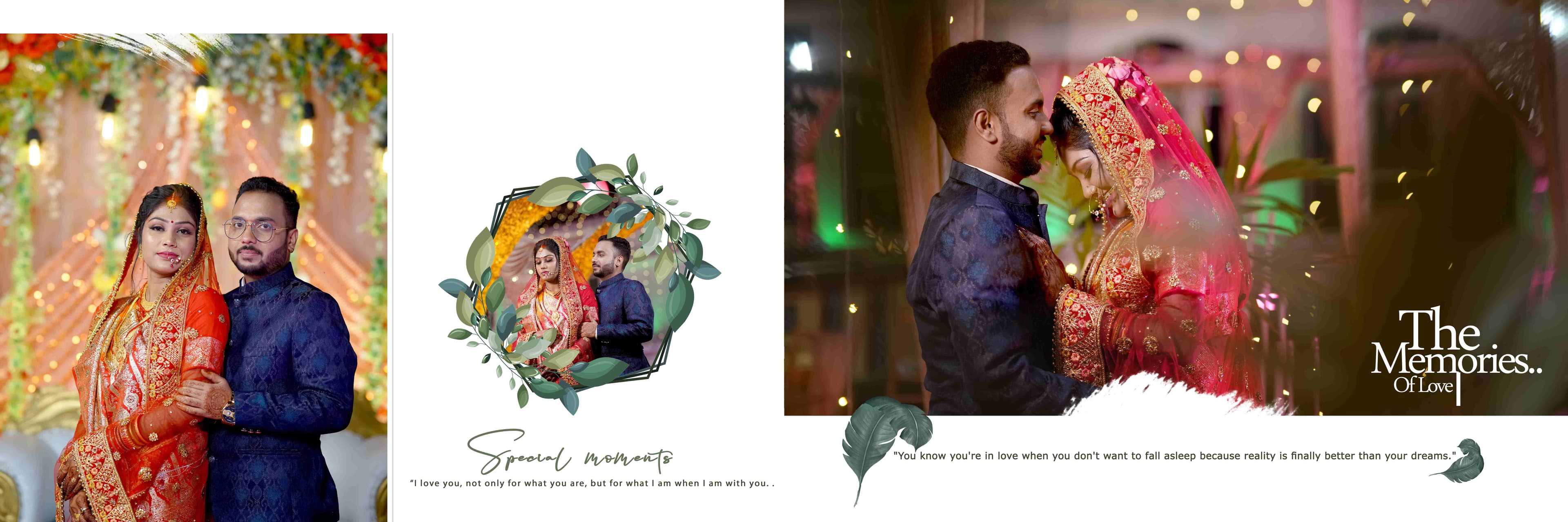 A joyful couple in wedding attire, showcasing their love in two beautiful images, radiating happiness and togetherness